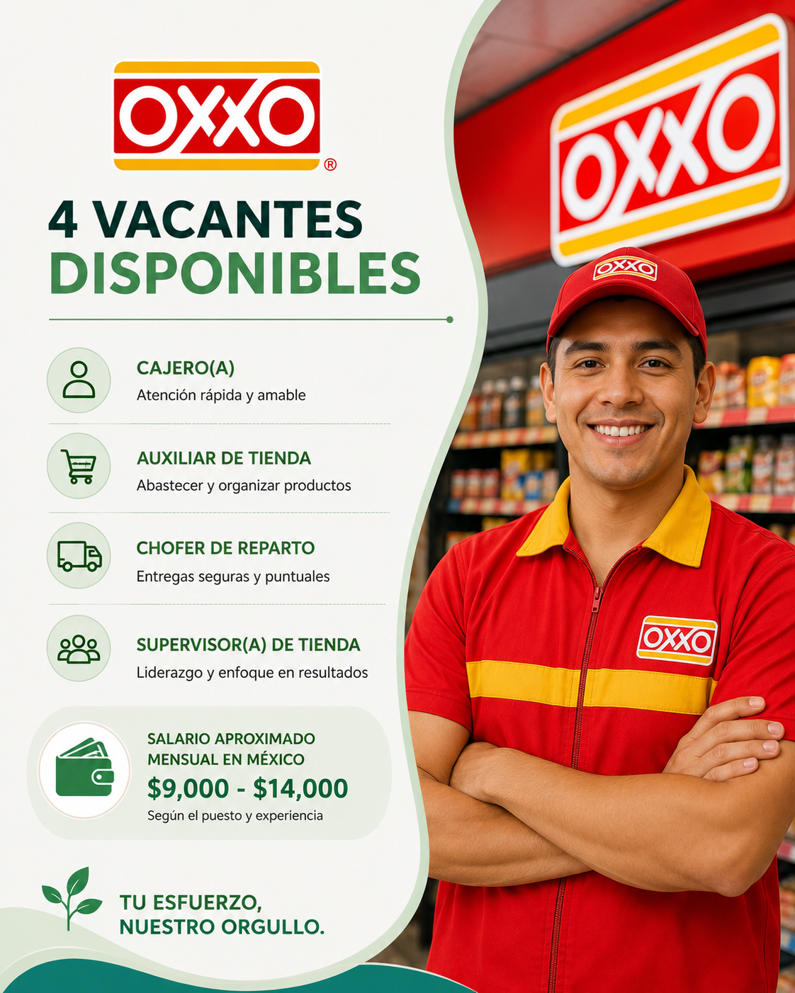 Oportunidades de empleo en OXXO